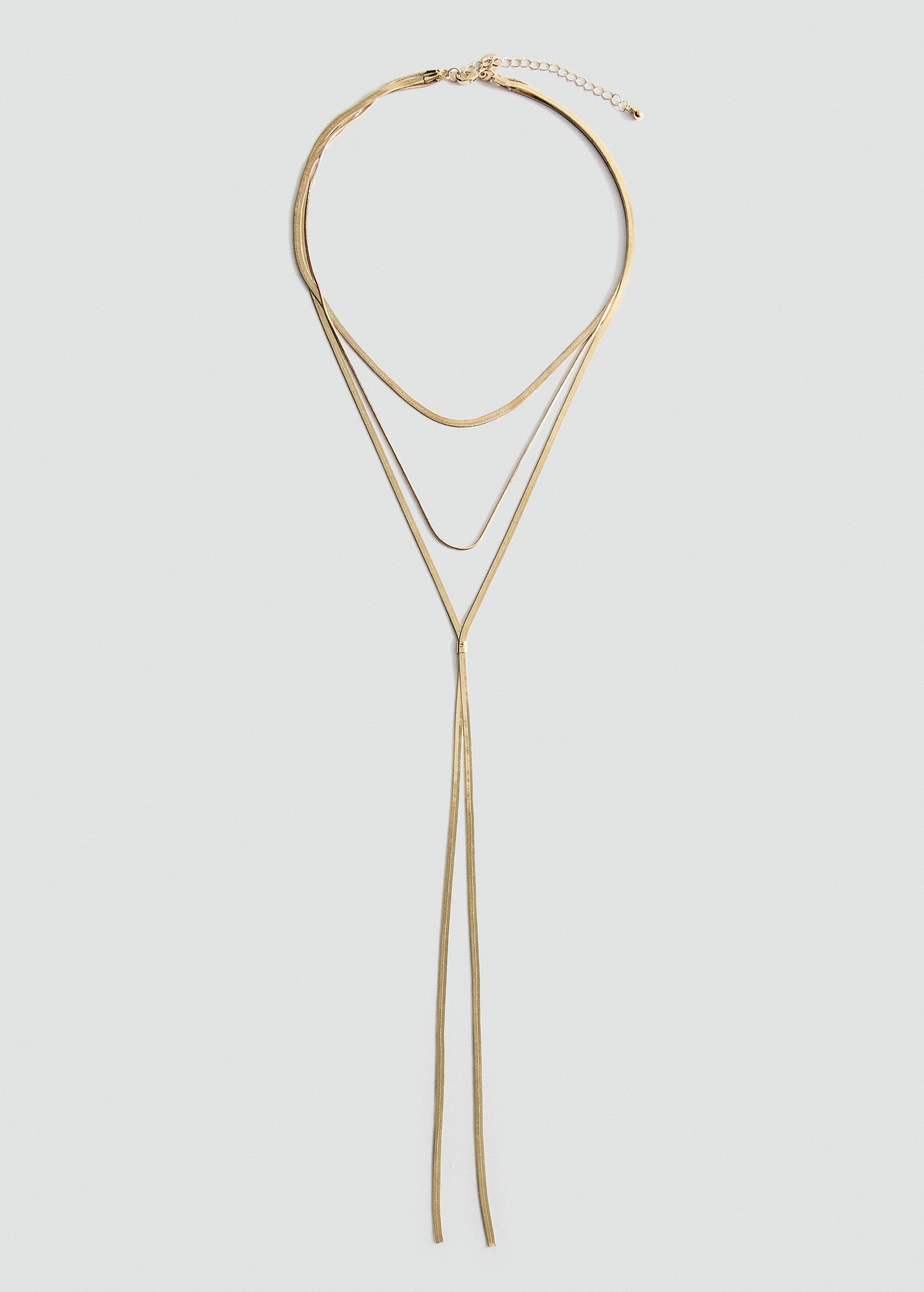 Gold Long Triple Necklace, Gold, large image number 0