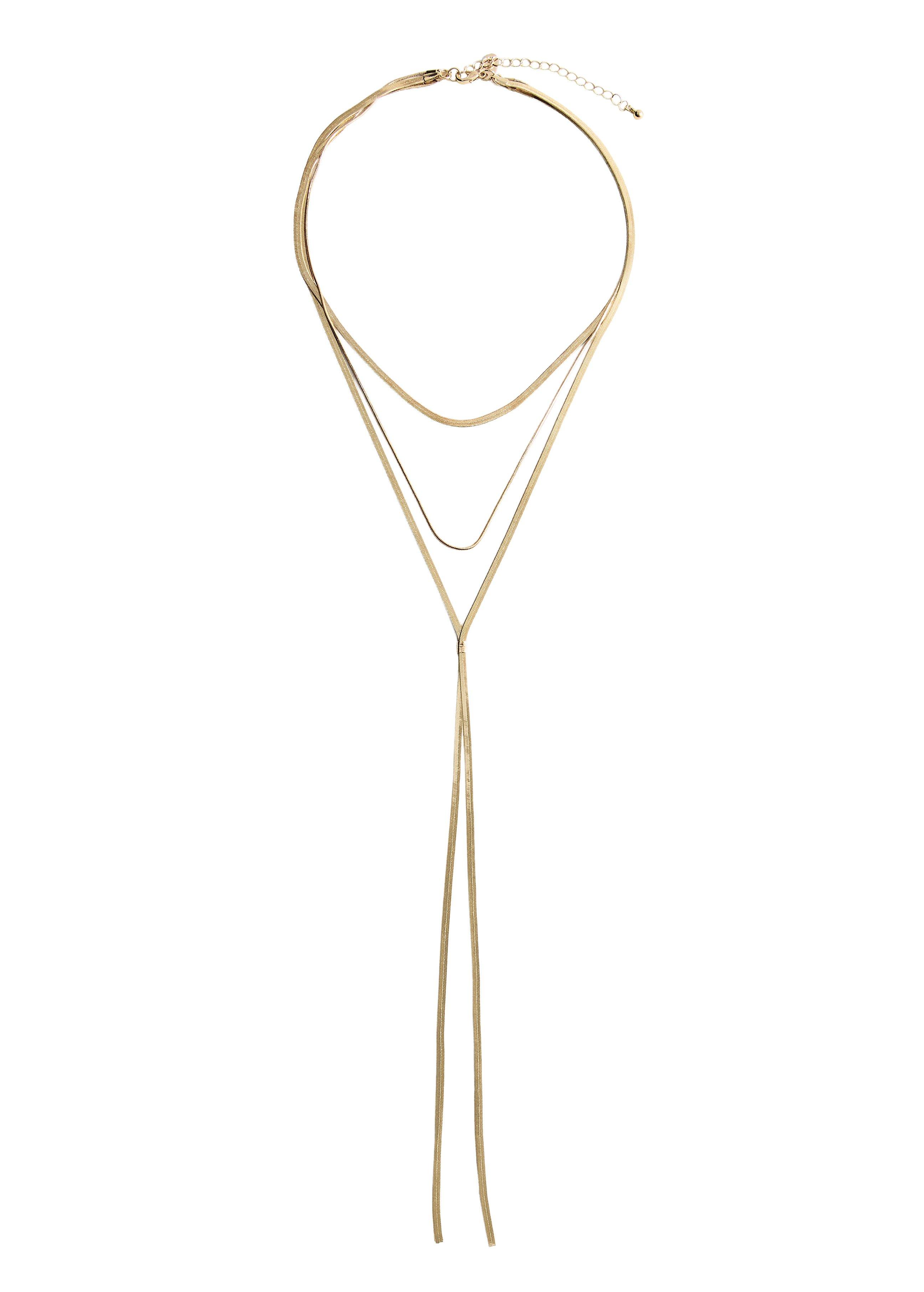 Gold Long Triple Necklace, Gold, large image number 2