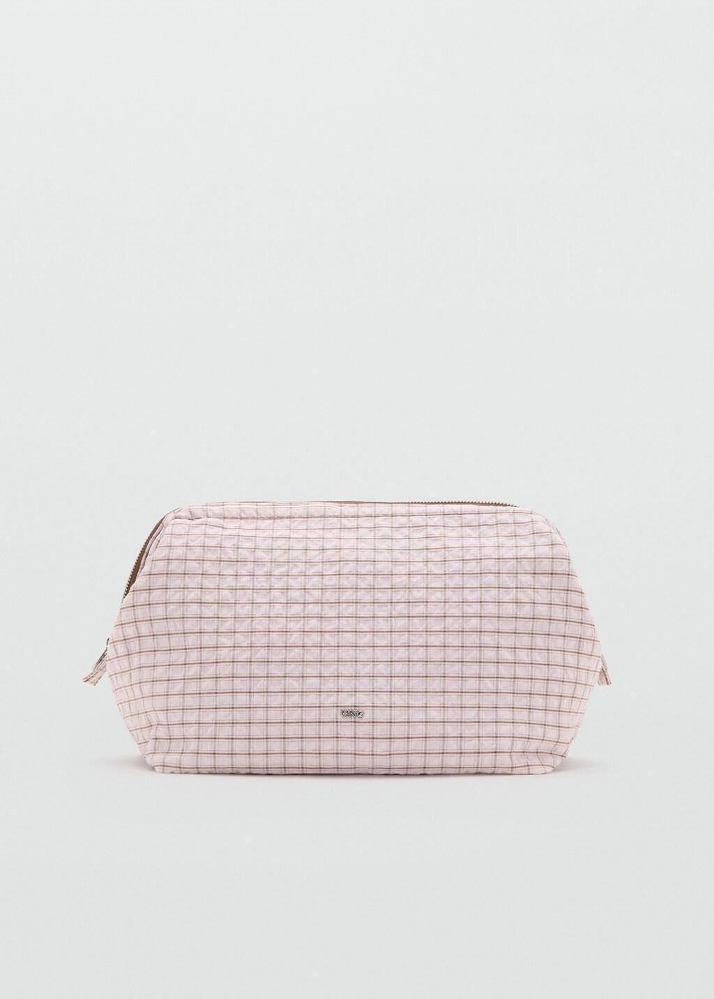 PINK Checked cotton wash bag, Pink, large image number 3