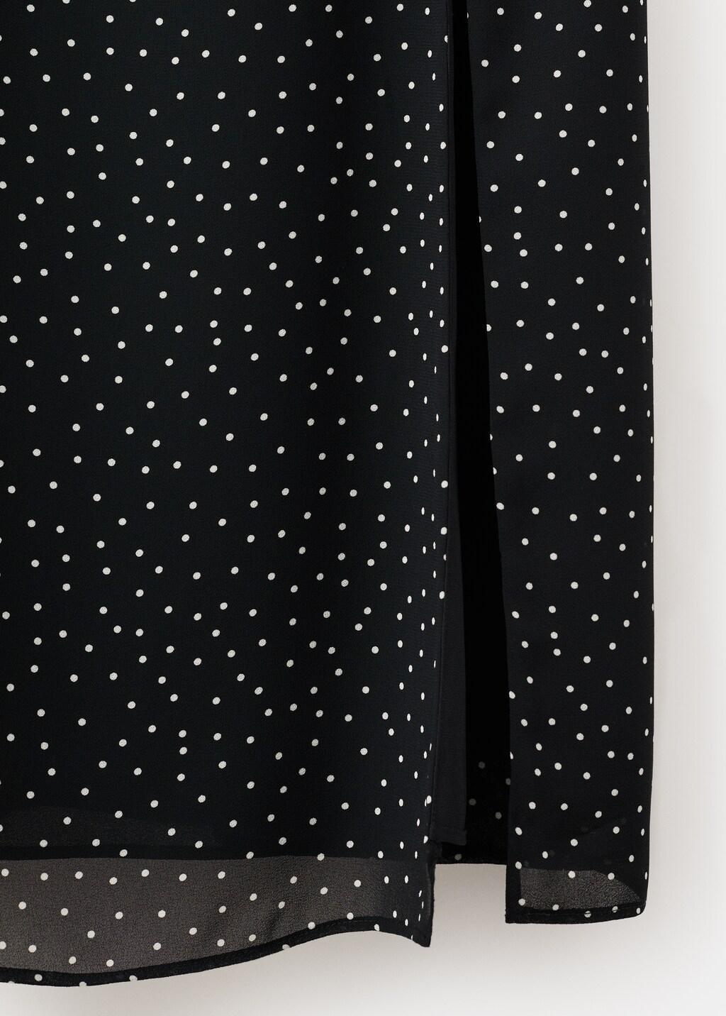 Black Polka Dot Dress With Lace Trim, Black, large image number 1