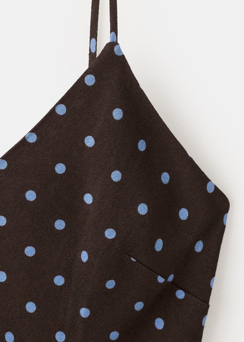 Brown V-Neck Print Dress, Dark Brown, large image number 5