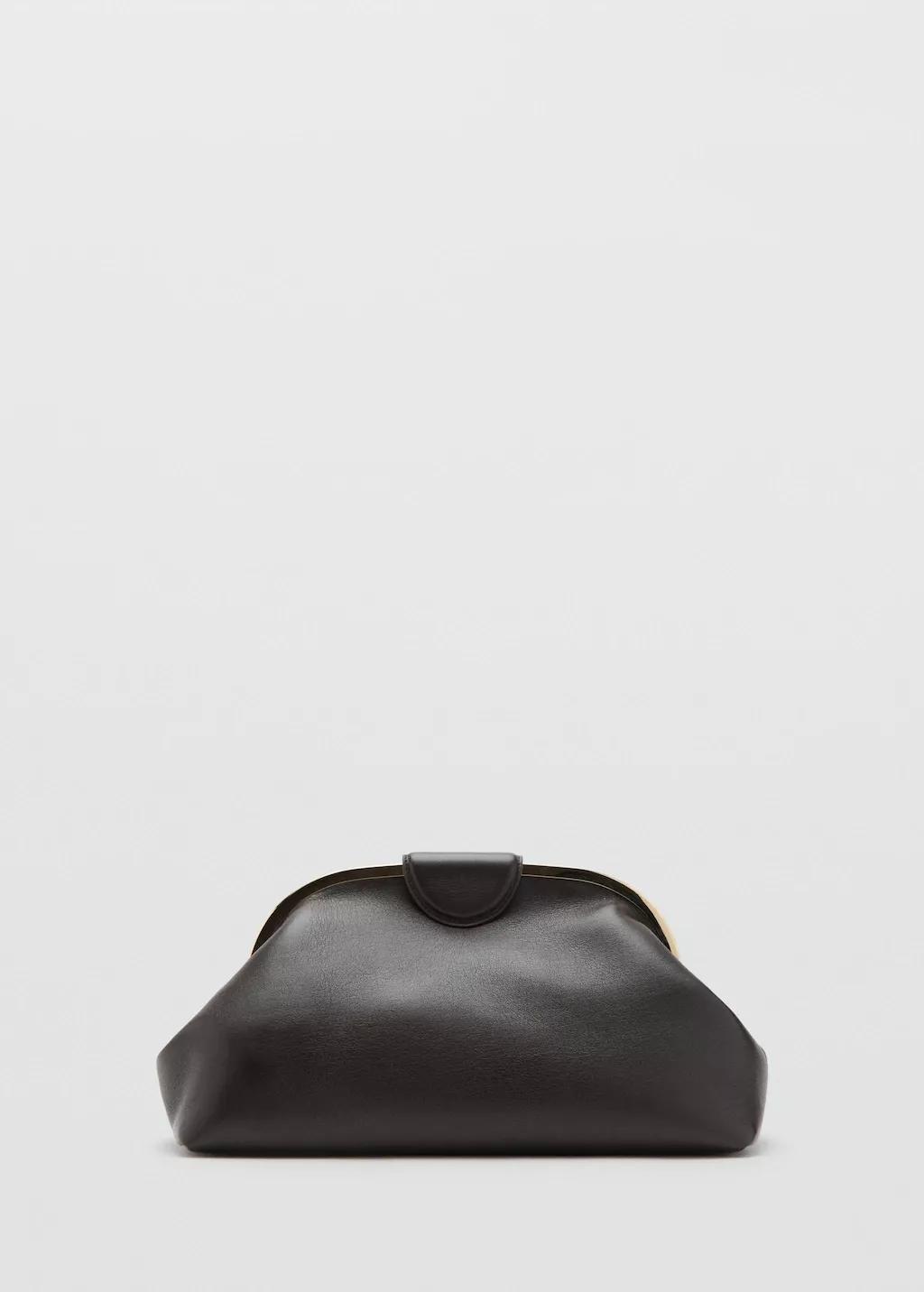 Brown Large Clutch With Metallic Details, Dark Brown, large image number 3