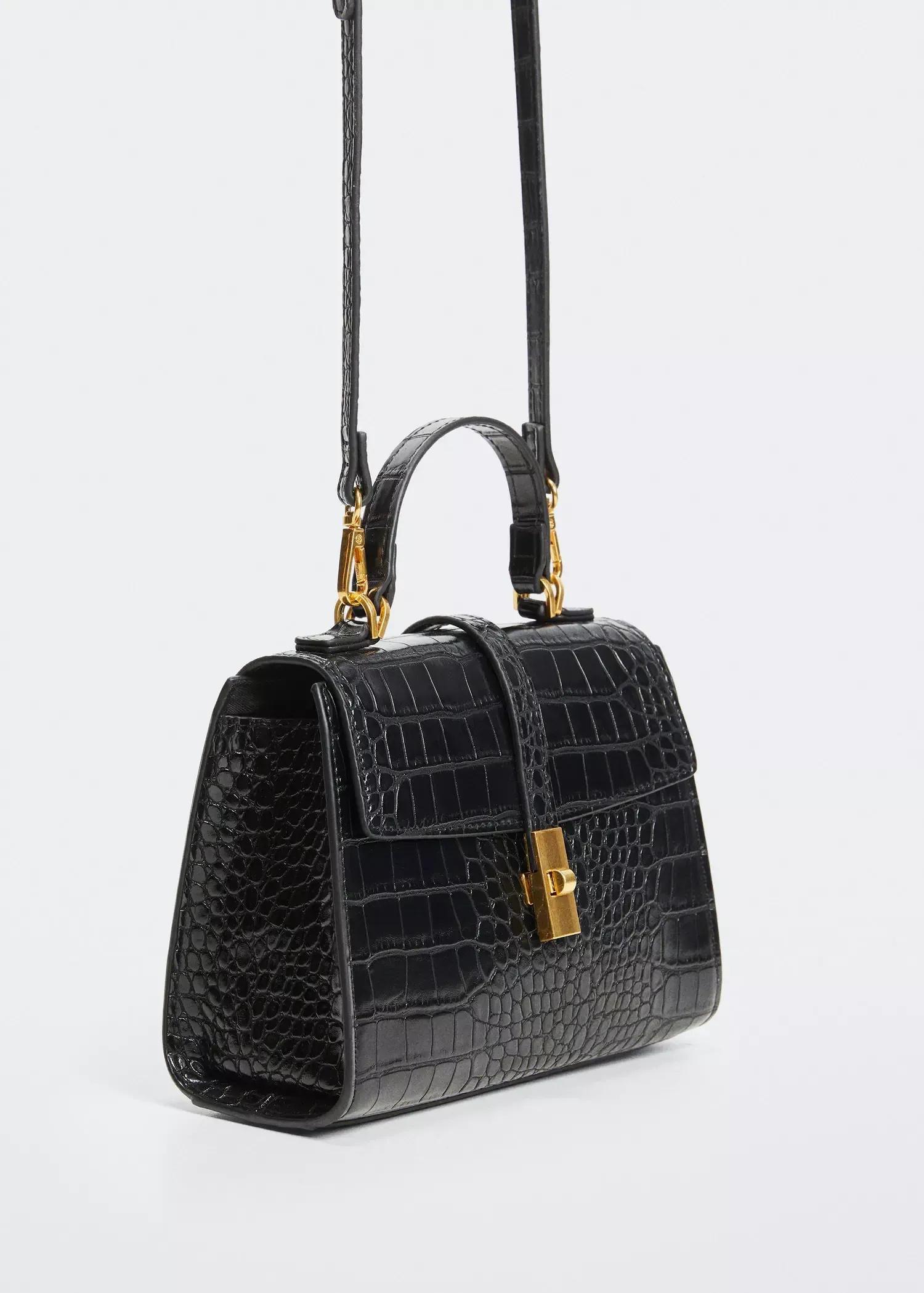 Black Croco Crossbody Bag, , large image number 1