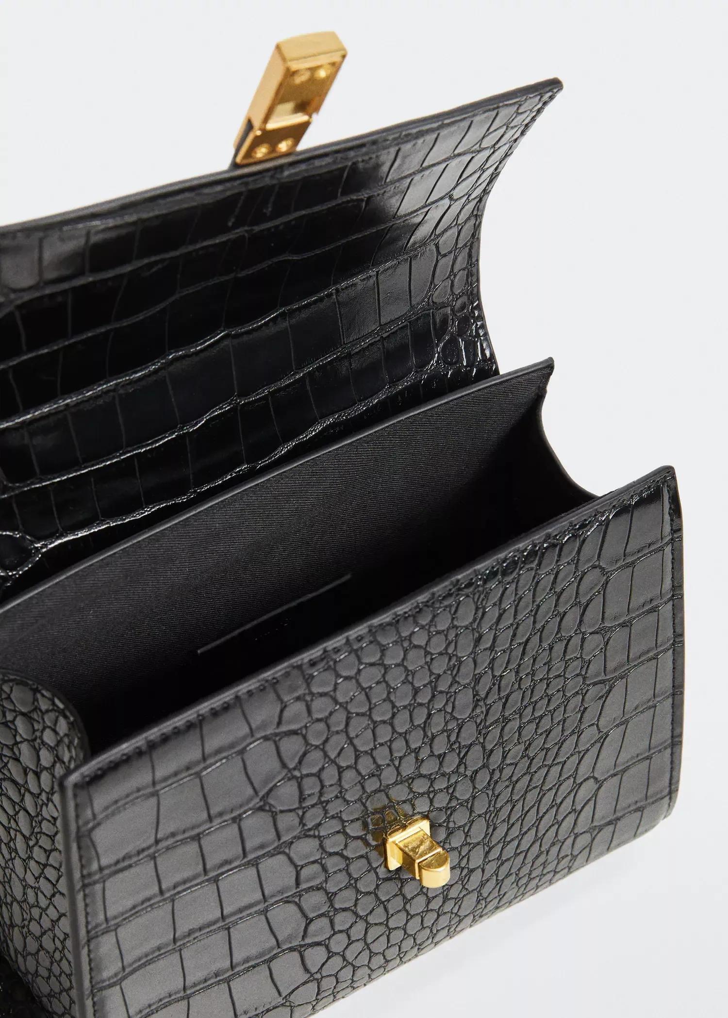 Black Croco Crossbody Bag, , large image number 2