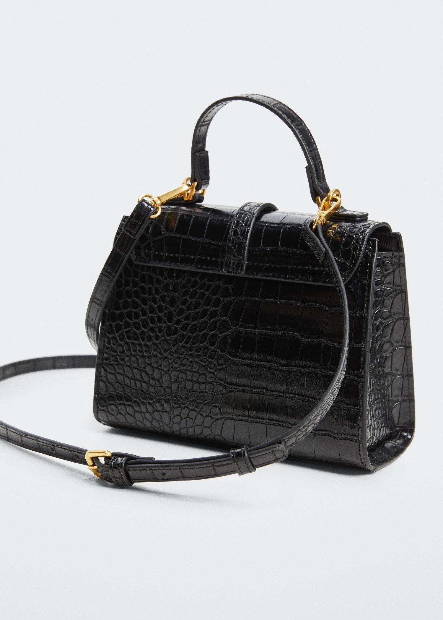 Black Croco Crossbody Bag, , large image number 3