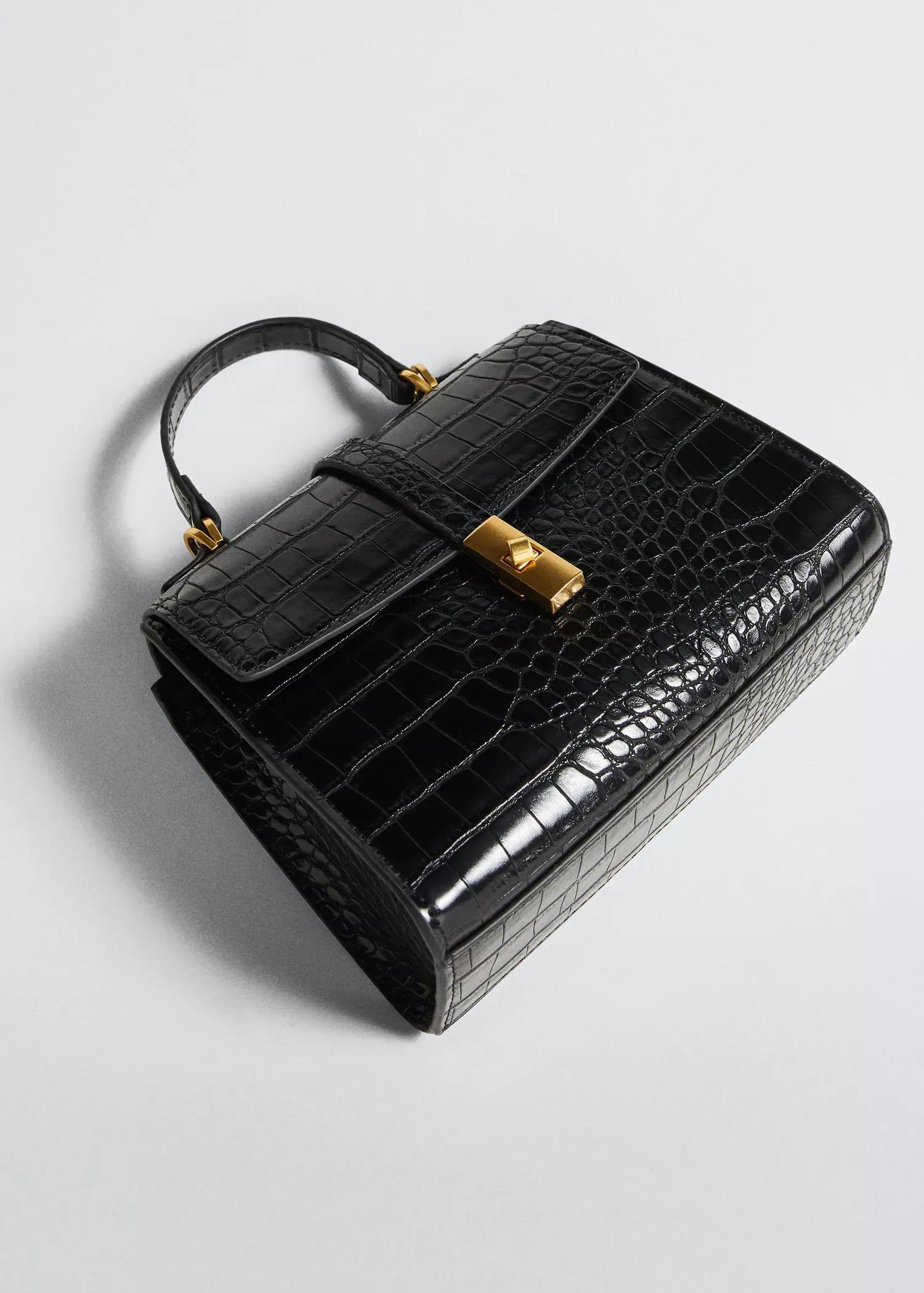 Black Croco Crossbody Bag, , large image number 4