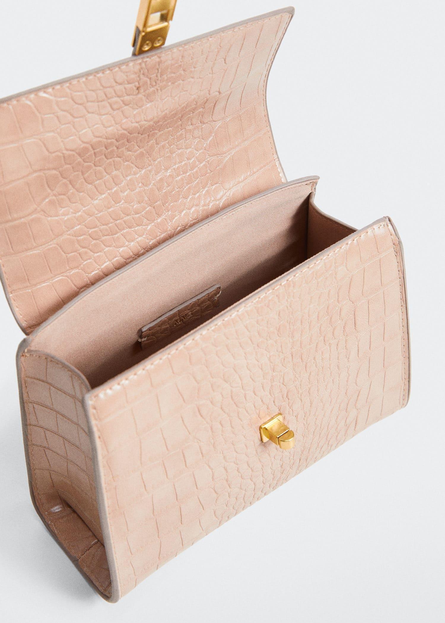 Beige Croc-Effect Cross Body Bag, , large image number 2