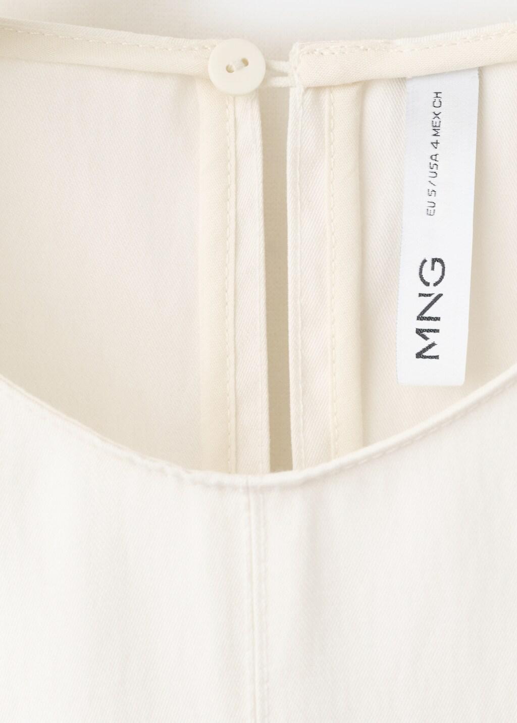 Cream A-Line Dress With Seam Detail, Light Beige, large image number 5