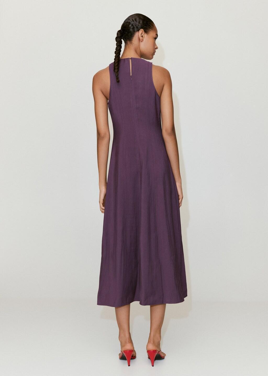 Purple A-Line Dress With Seam Detail, Medium Purple, large image number 2
