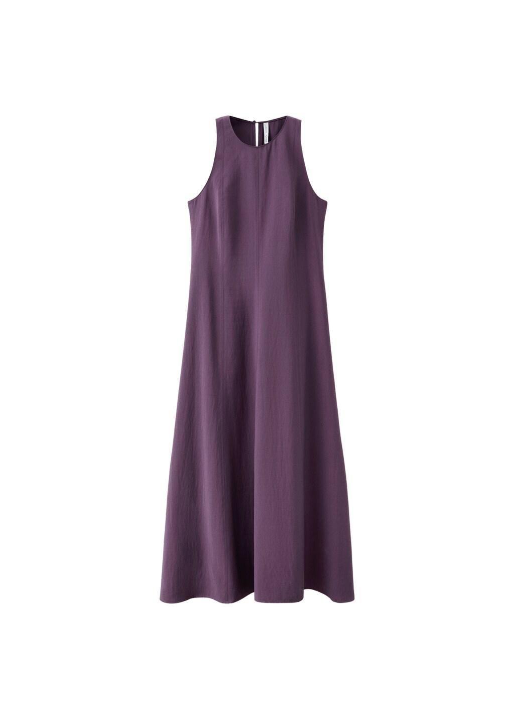 Purple A-Line Dress With Seam Detail, Medium Purple, large image number 7