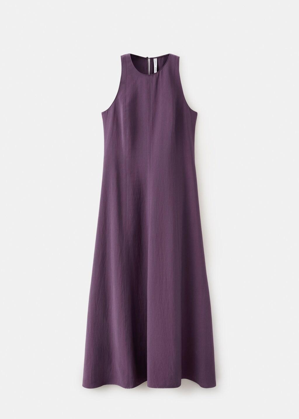 Purple A-Line Dress With Seam Detail, Medium Purple, large image number 8