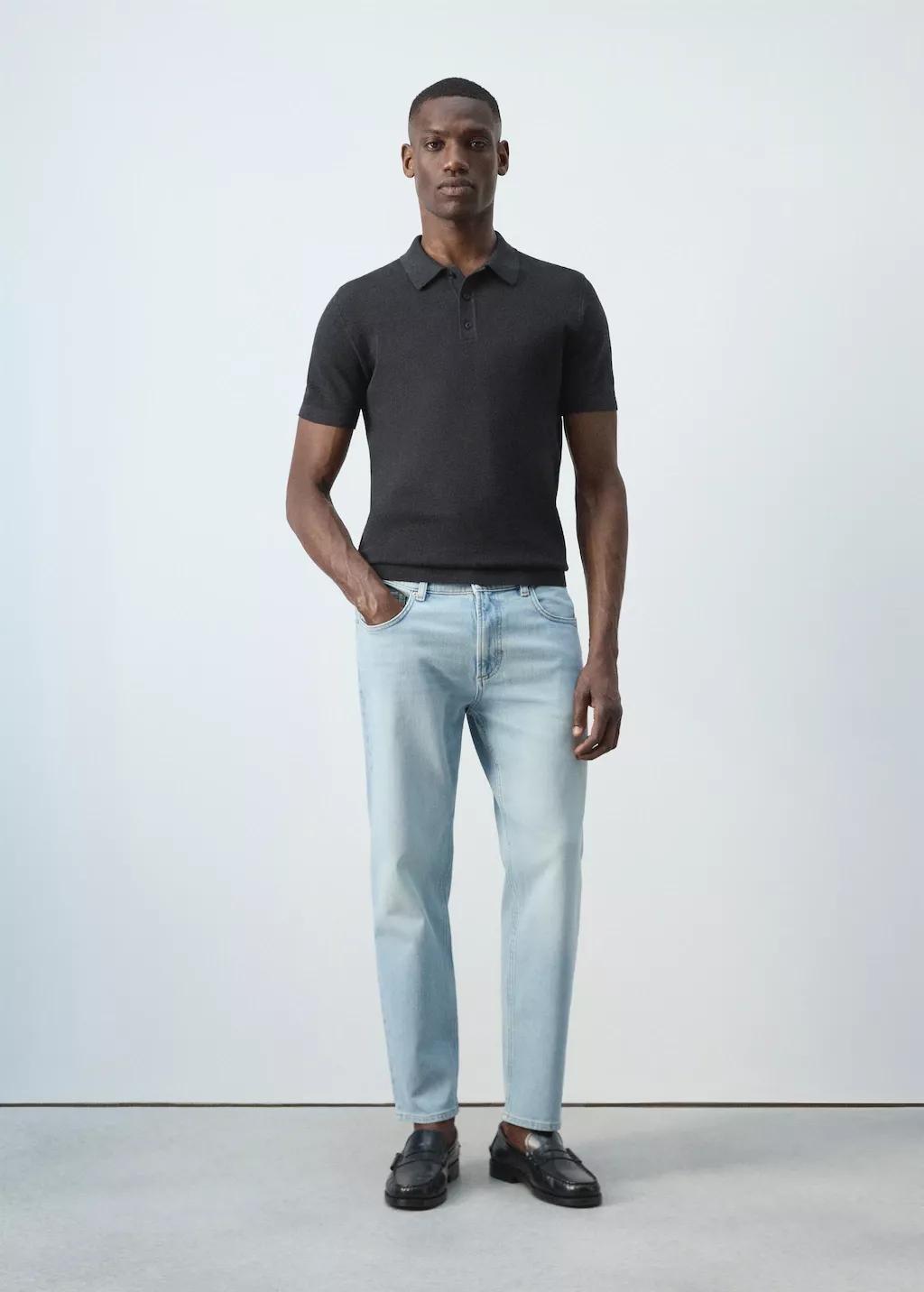 Blue Ben Cropped Tapered-Fit Jeans, Open Blue, medium