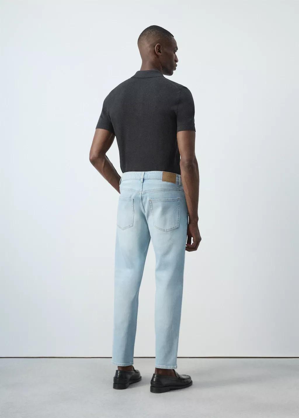 Blue Ben Cropped Tapered-Fit Jeans, Open Blue, medium