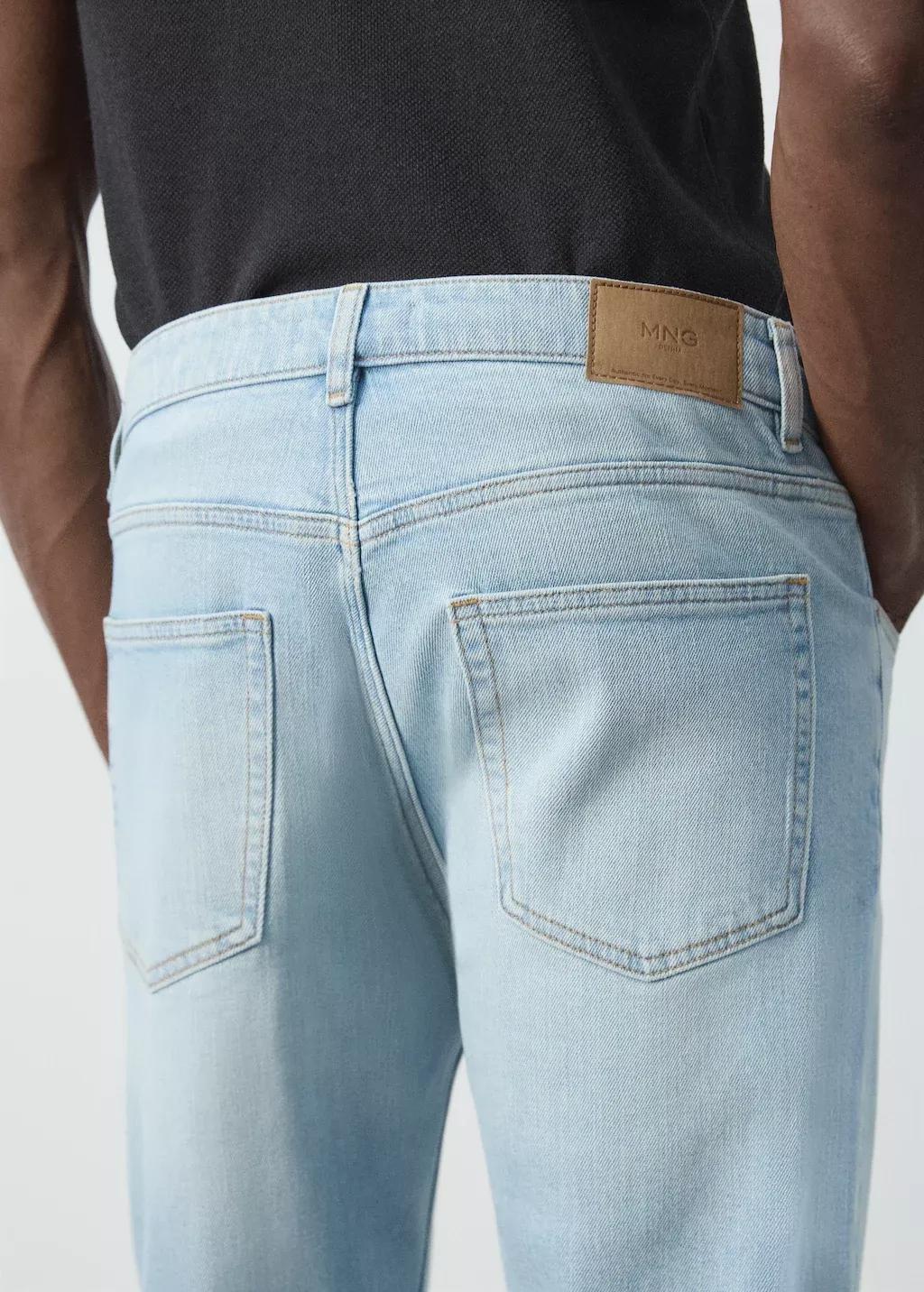 Blue Ben Cropped Tapered-Fit Jeans, Open Blue, large image number 4