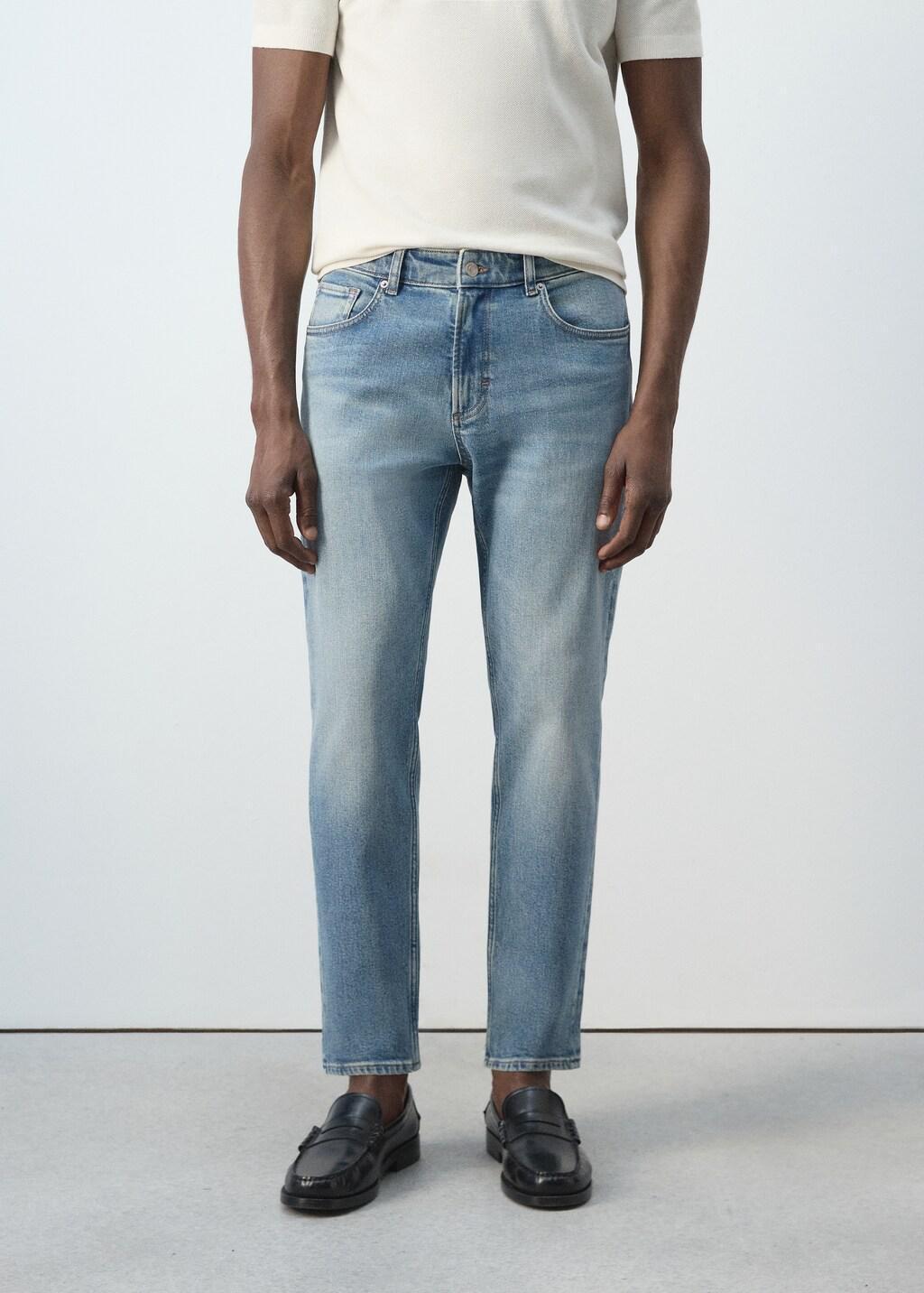 BLUE Ben cropped tapered-fit jeans, Open Blue, large image number 3
