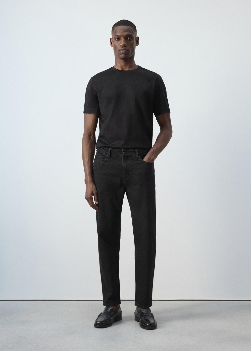 Grey Ben Cropped Tapered-Fit Jeans, Open Grey, medium