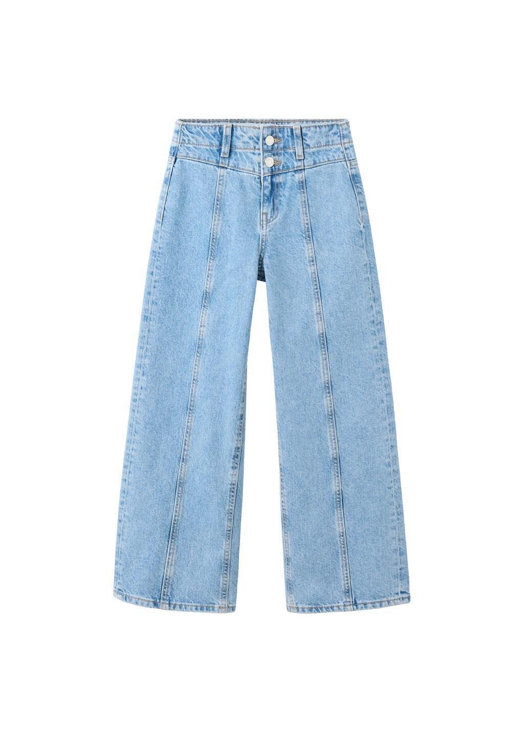 OPEN BLUE Wide-leg double-button jeans, Kids Girl, Open Blue, large image number 4