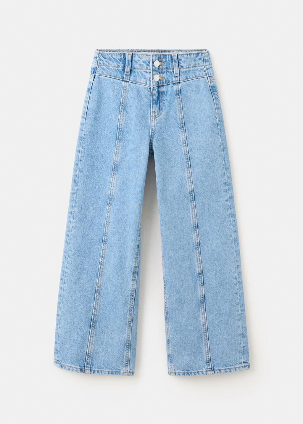 OPEN BLUE Wide-leg double-button jeans, Kids Girl, Open Blue, large image number 5