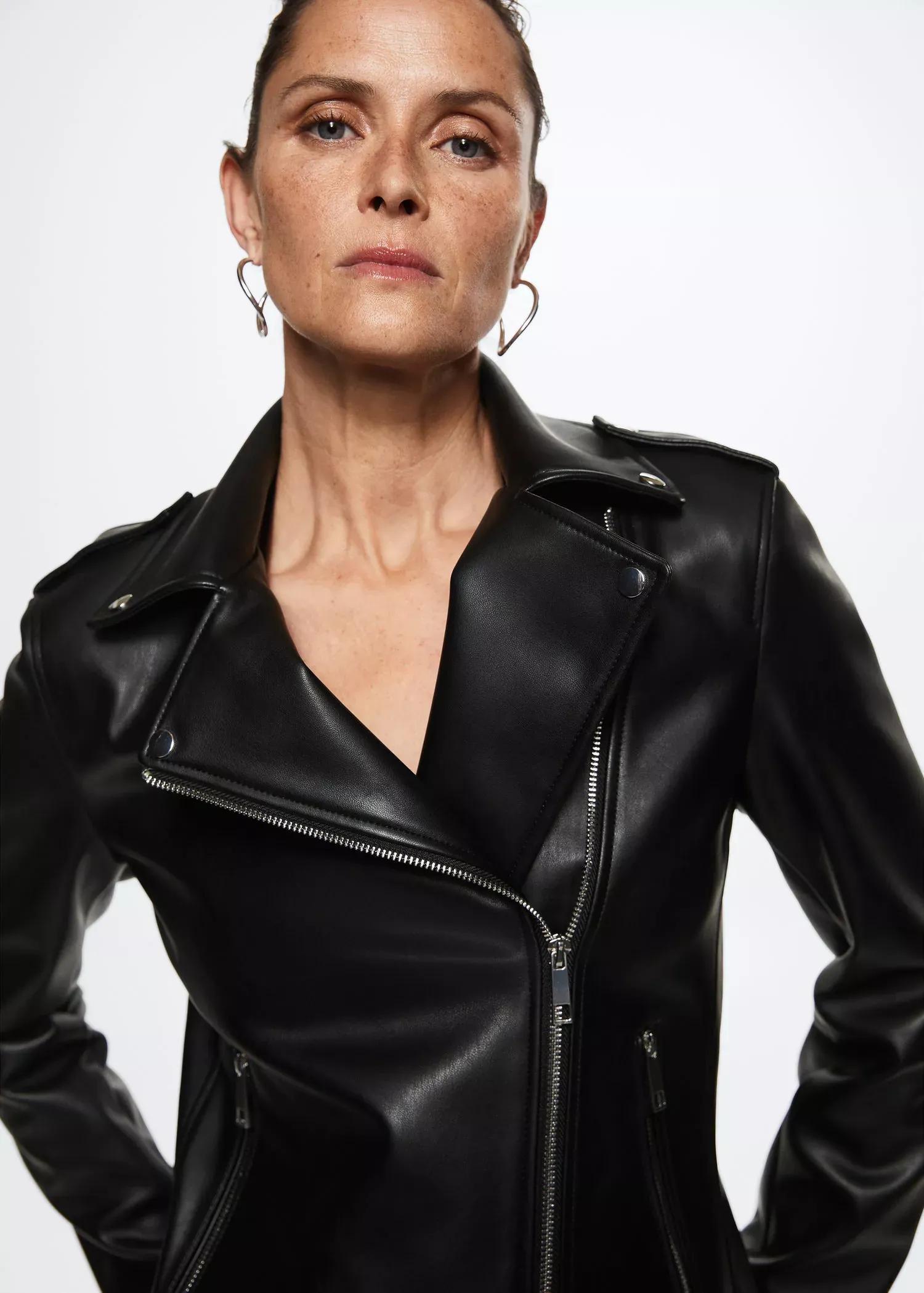 Faux-leather biker jacket, , large image number 2