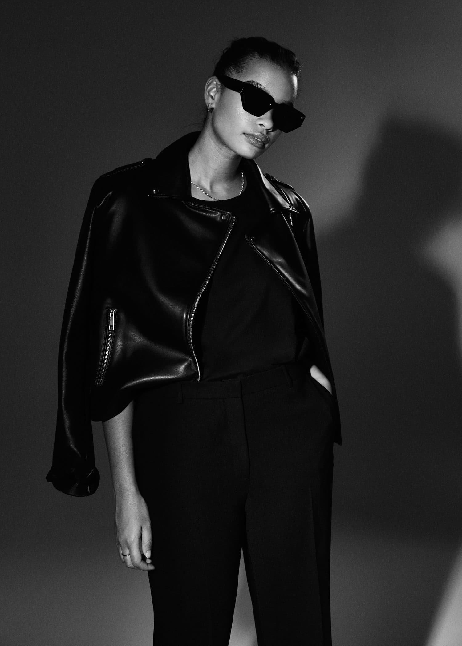 Faux-leather biker jacket, , large image number 8