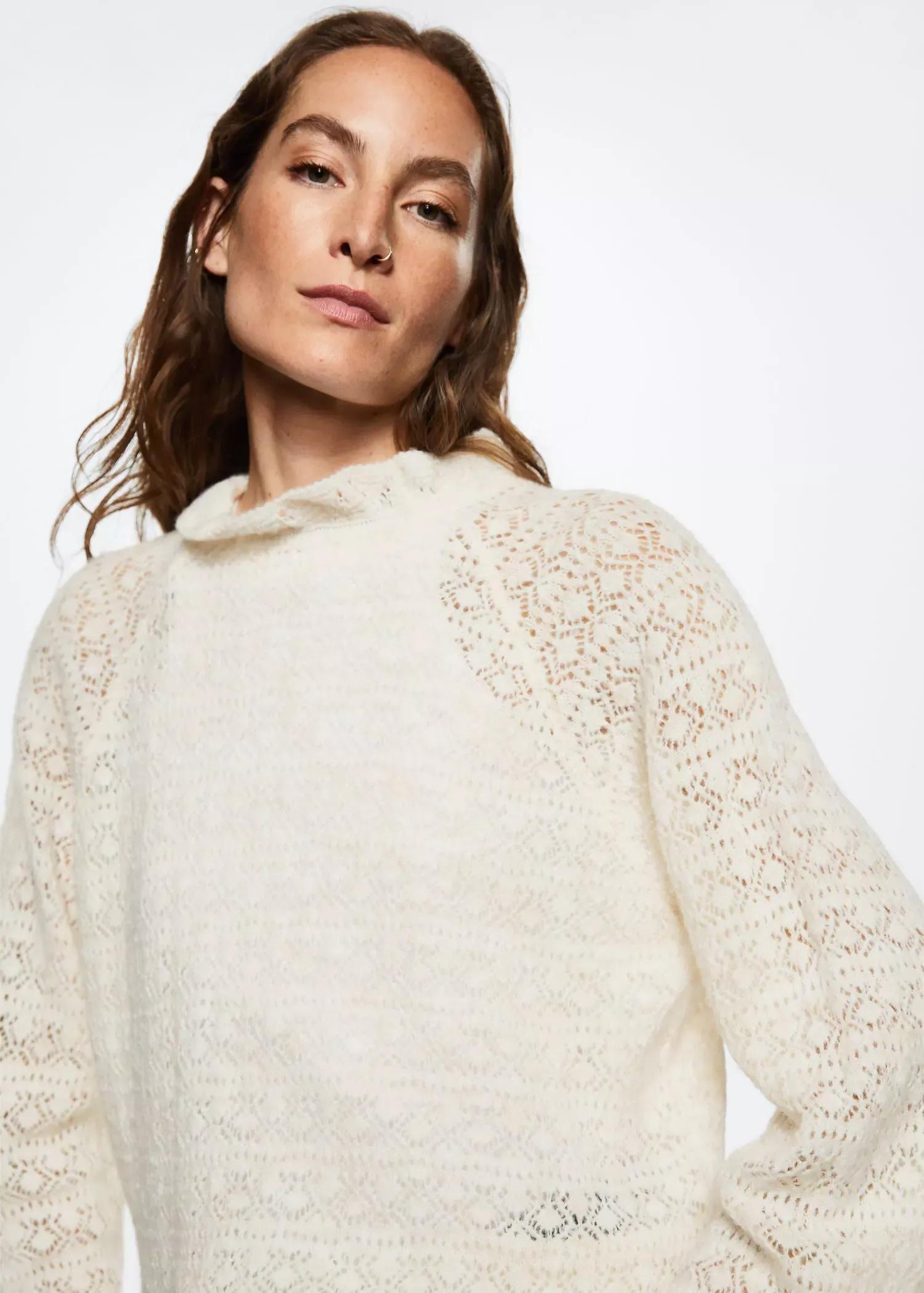 Mango openwork outlet knit sweater