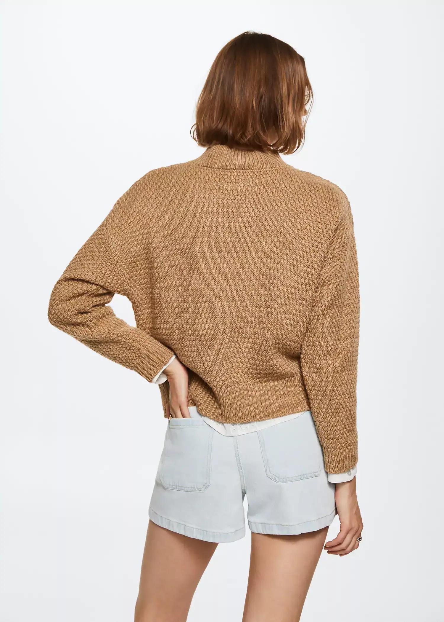 Brown Openwork Pompoms Knit Sweater, , large image number 6