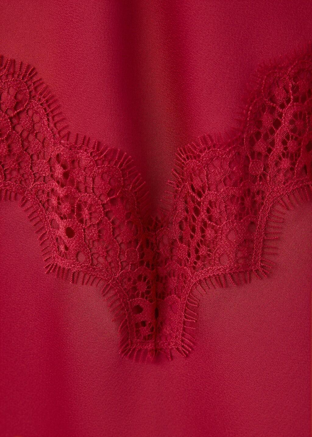 Red Satin Lace Dress, Red, large image number 3