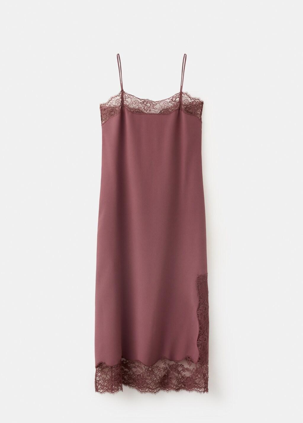 Burgundy Lace Camisole Dress, Dark Red, large image number 0