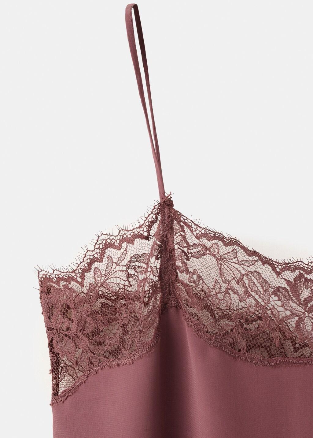 Burgundy Lace Camisole Dress, Dark Red, medium