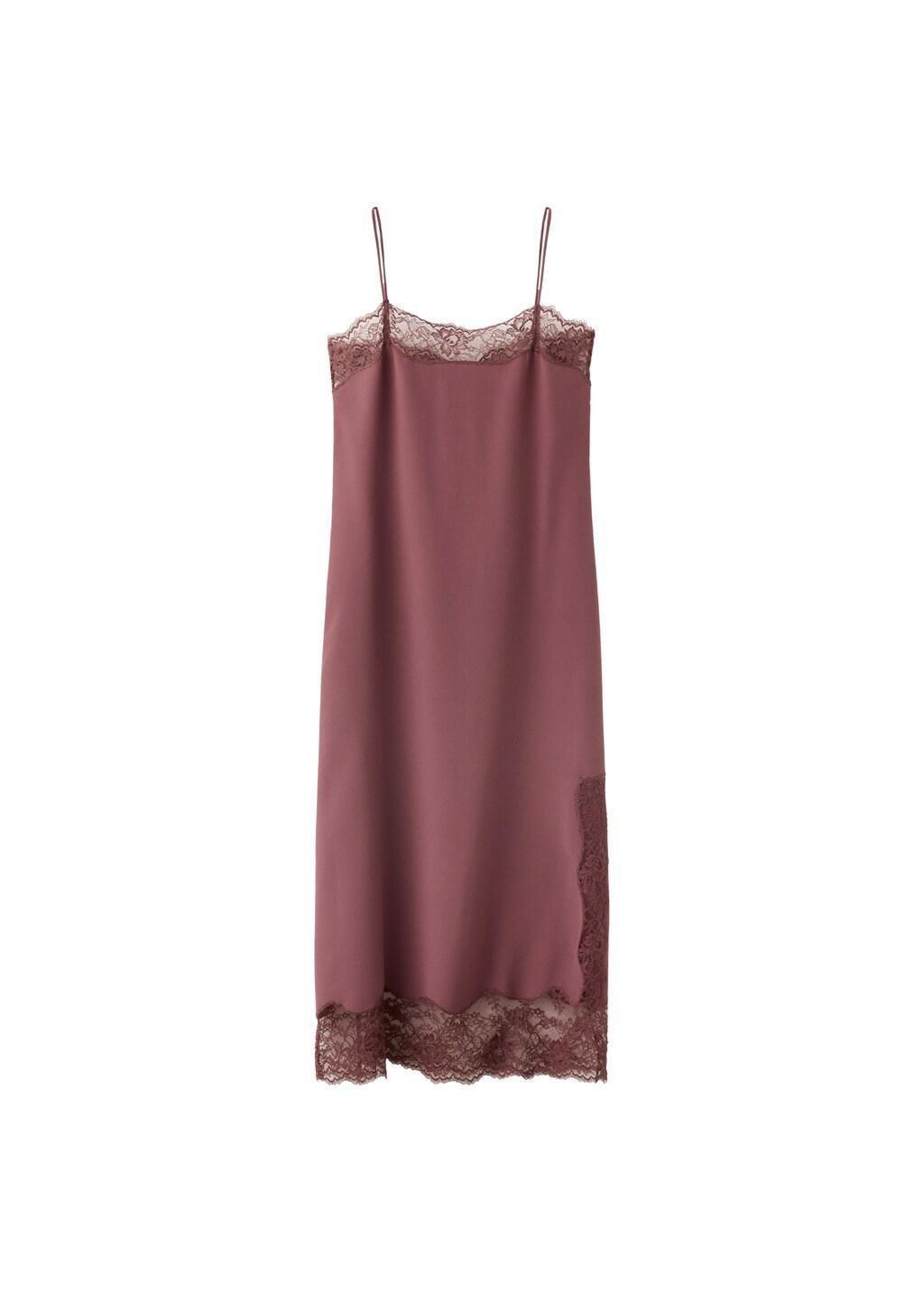 Burgundy Lace Camisole Dress, Dark Red, medium
