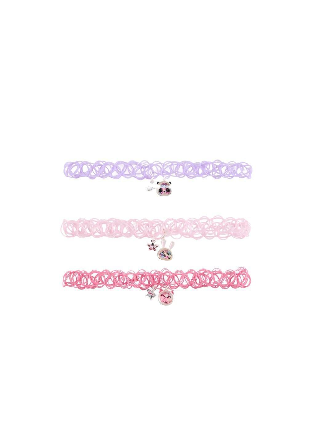 Pink Chokers, Set Of 3, Kids Girl, Pink, medium