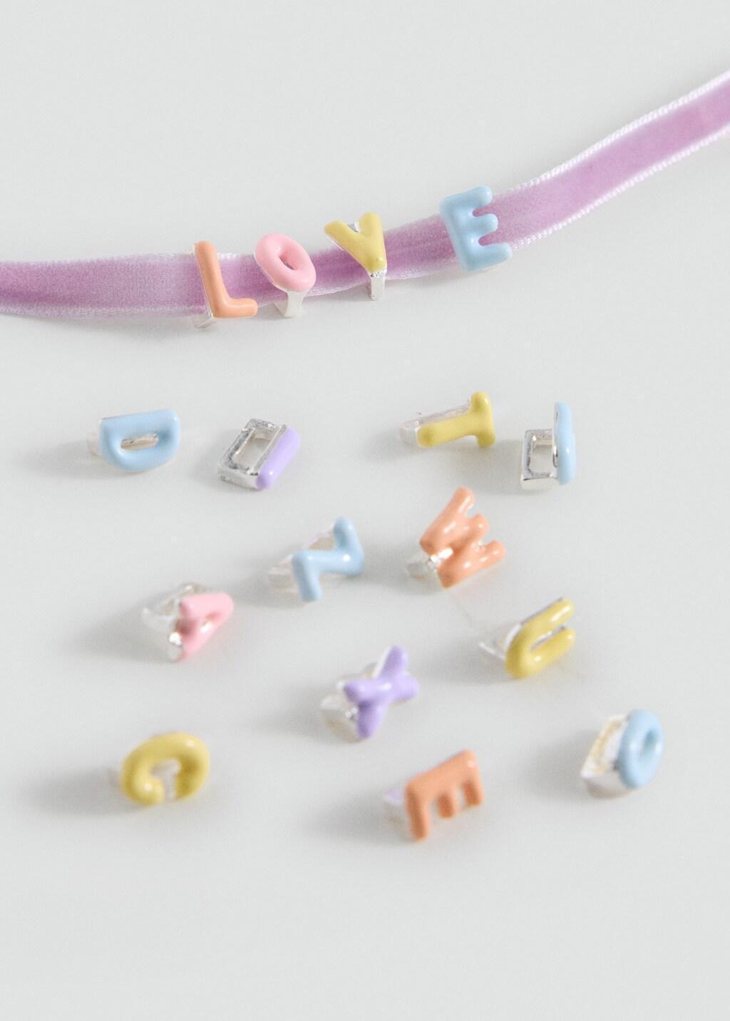 Purple Letter Choker Necklace, Kids Girls, Light-Pastel Purple, large image number 0