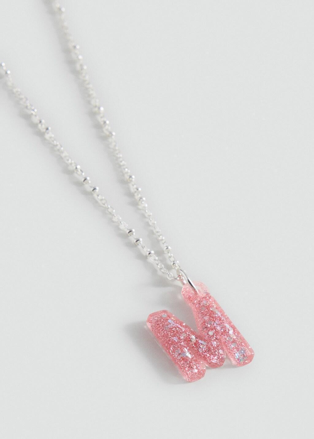 SILVER Letter Pendant Necklace, Kids Girl, Silver, large image number 0