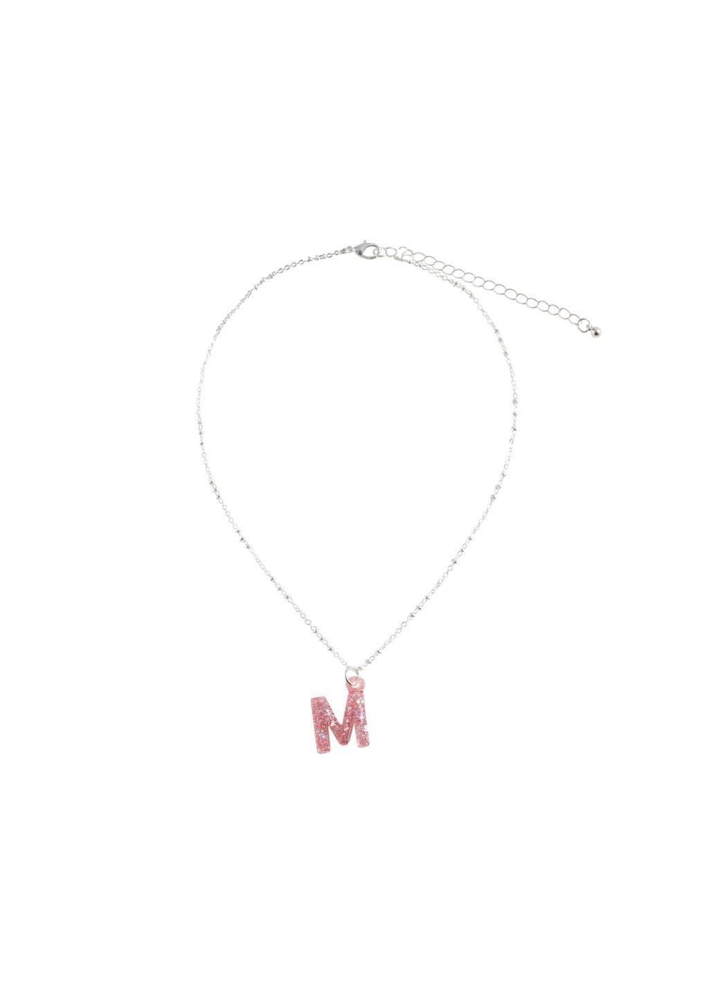 SILVER Letter Pendant Necklace, Kids Girl, Silver, large image number 1