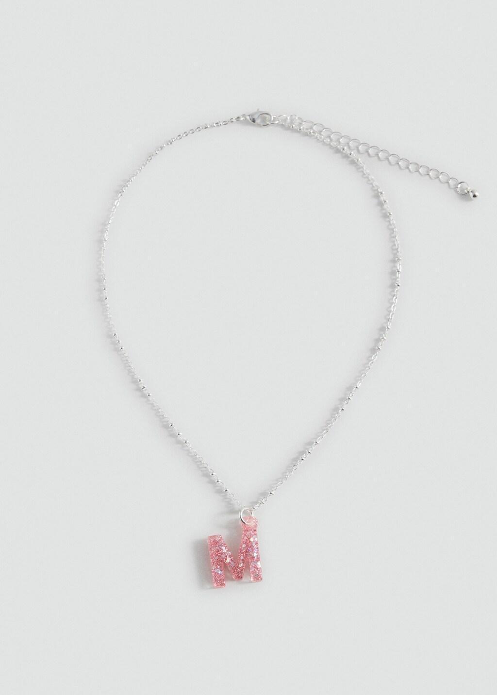 SILVER Letter Pendant Necklace, Kids Girl, Silver, large image number 2