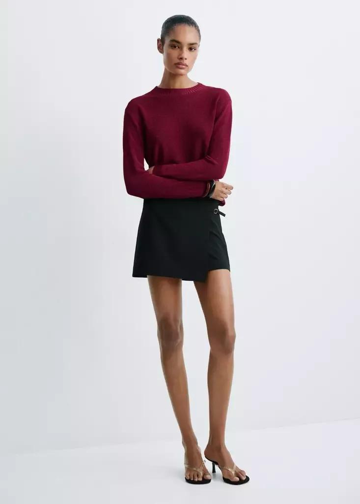 Red Lurex Knitted Sweater, Medium Red, large image number 0