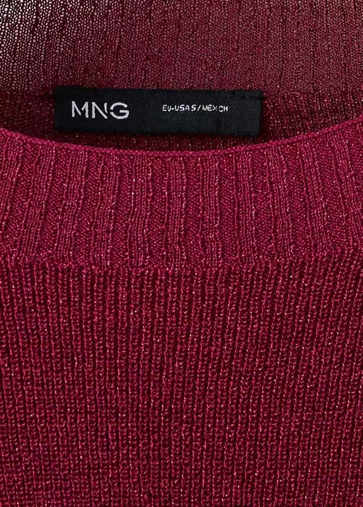 Red Lurex Knitted Sweater, Medium Red, large image number 6