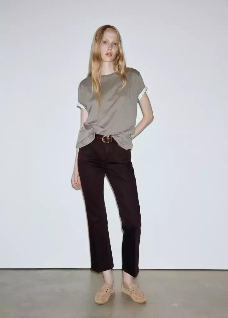 Red Sienna Flared Cropped Jeans, Dark Red, medium