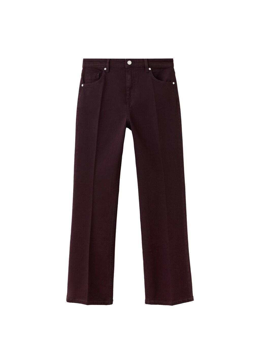 Red Sienna Flared Cropped Jeans, Dark Red, large image number 4