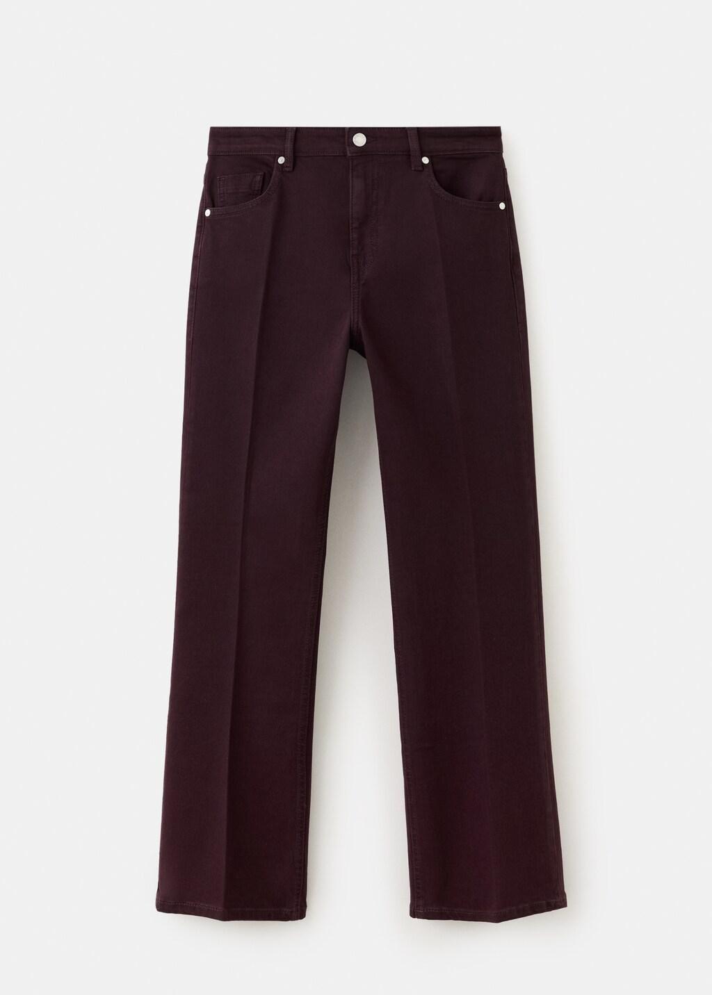Red Sienna Flared Cropped Jeans, Dark Red, large image number 5
