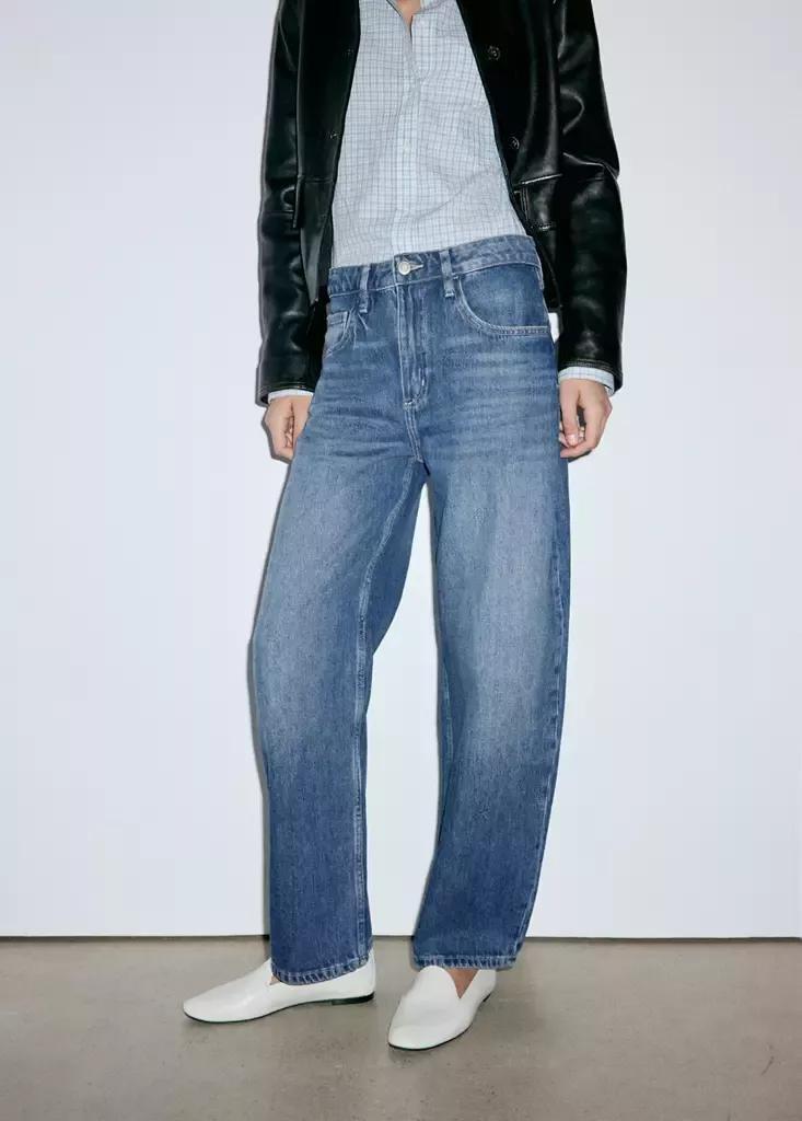 Blue High-Rise Balloon Jeans, Open Blue, medium