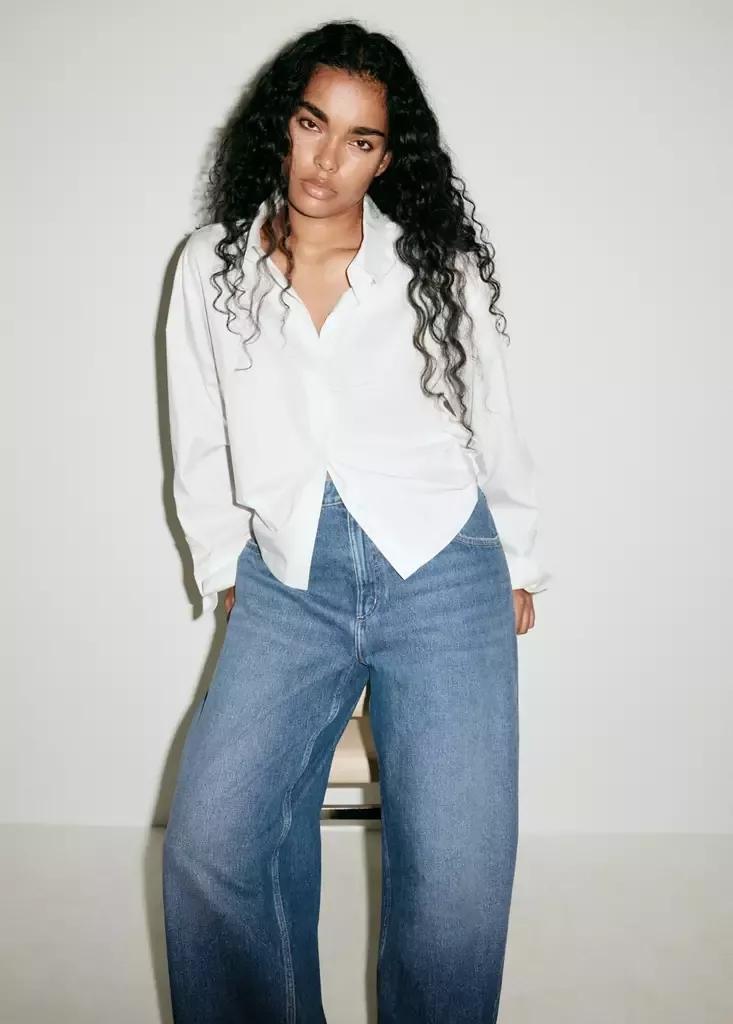 Blue High-Rise Balloon Jeans, Open Blue, large image number 8