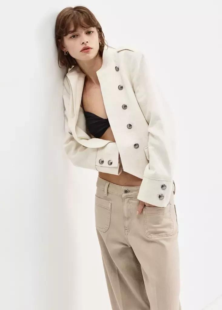 LT PASTEL BROWN Wide-leg patch pocket jeans, Light Pastel Brown, large image number 4