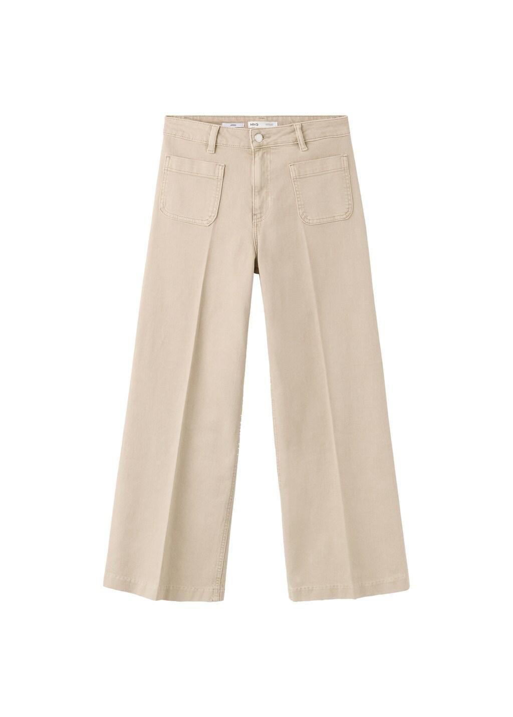 LT PASTEL BROWN Wide-leg patch pocket jeans, Light Pastel Brown, large image number 7