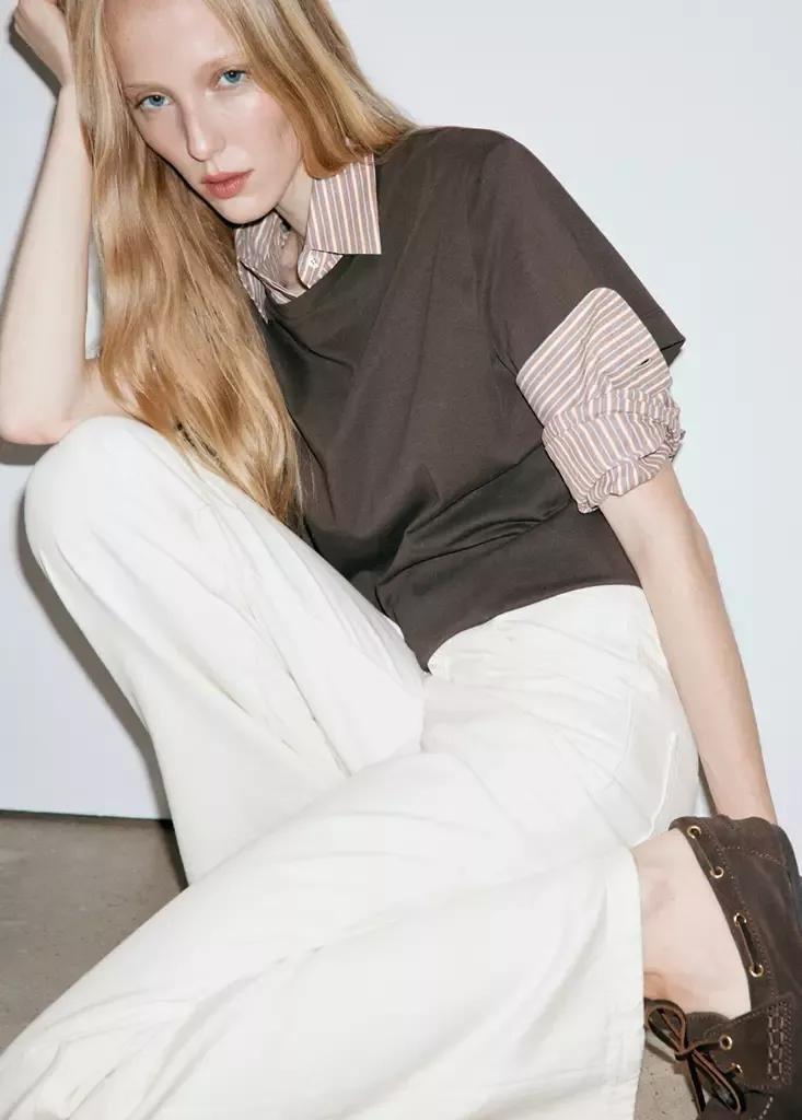 Beige Danila High-Waisted Wide Leg Jeans, Light Beige, large image number 5