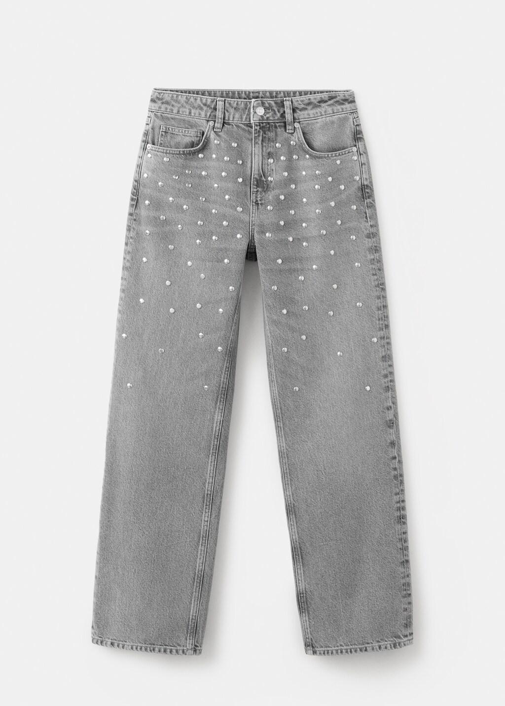 GREY Mid-rise studded jeans, Open Grey, medium
