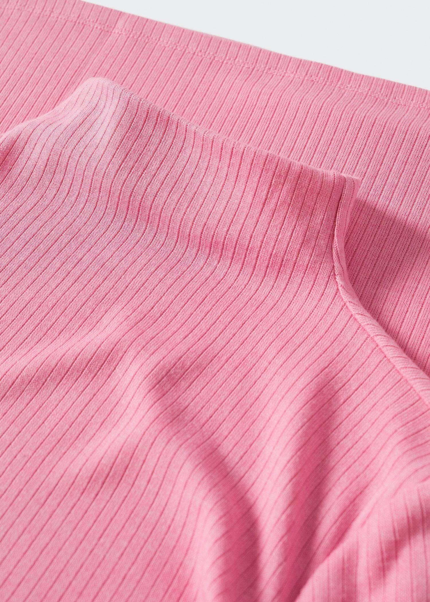 Pink Turtle Neck Ribbed T-Shirt, , large image number 2