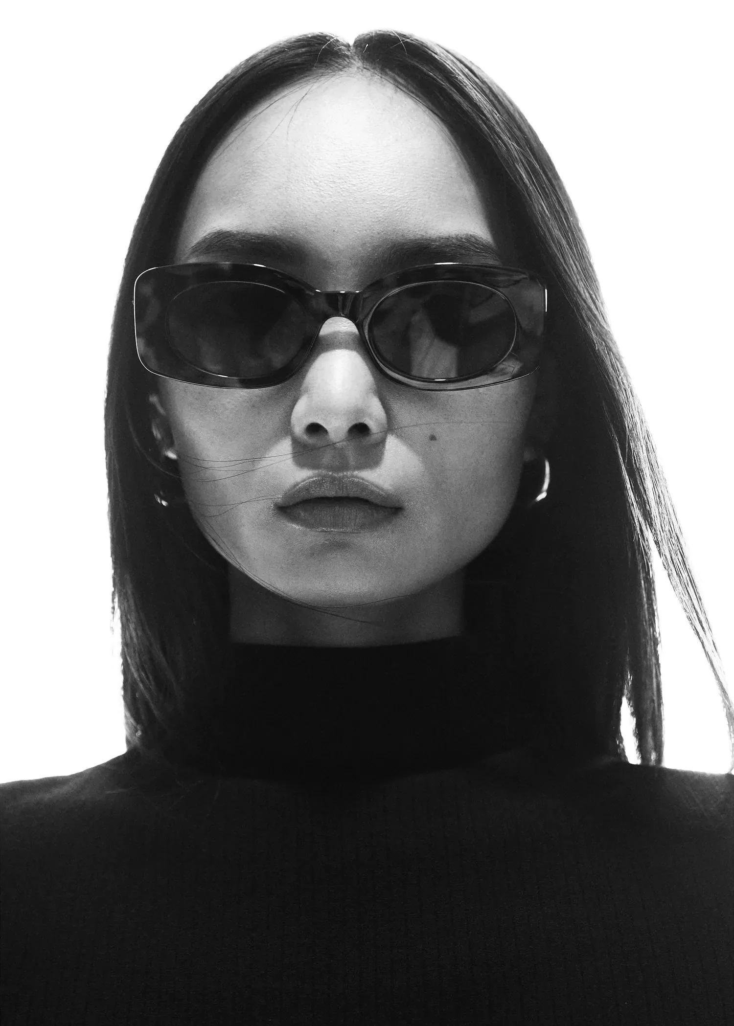 Black Turtle Neck Ribbed T-Shirt, , large image number 2