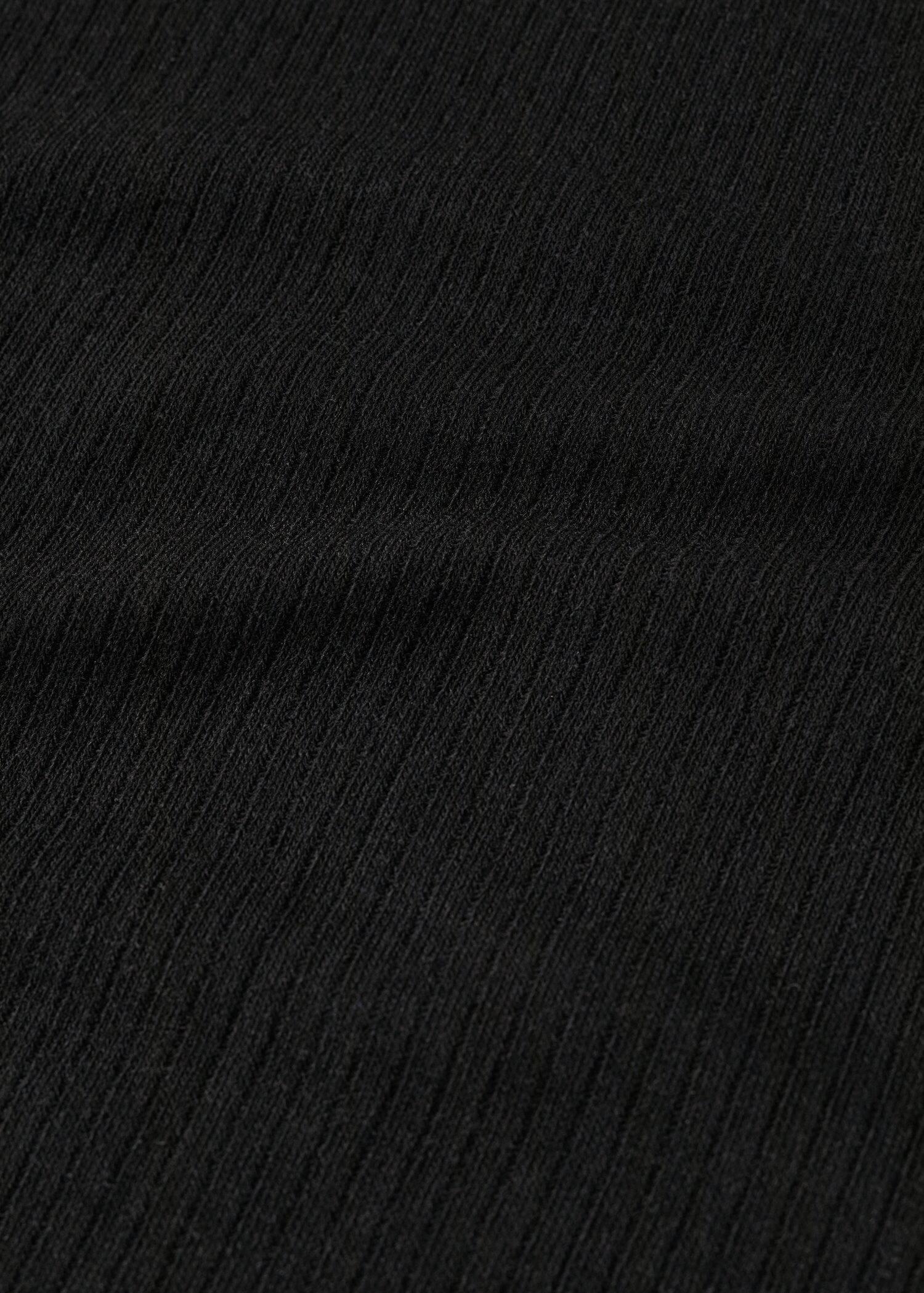Black Turtle Neck Ribbed T-Shirt, , large image number 4