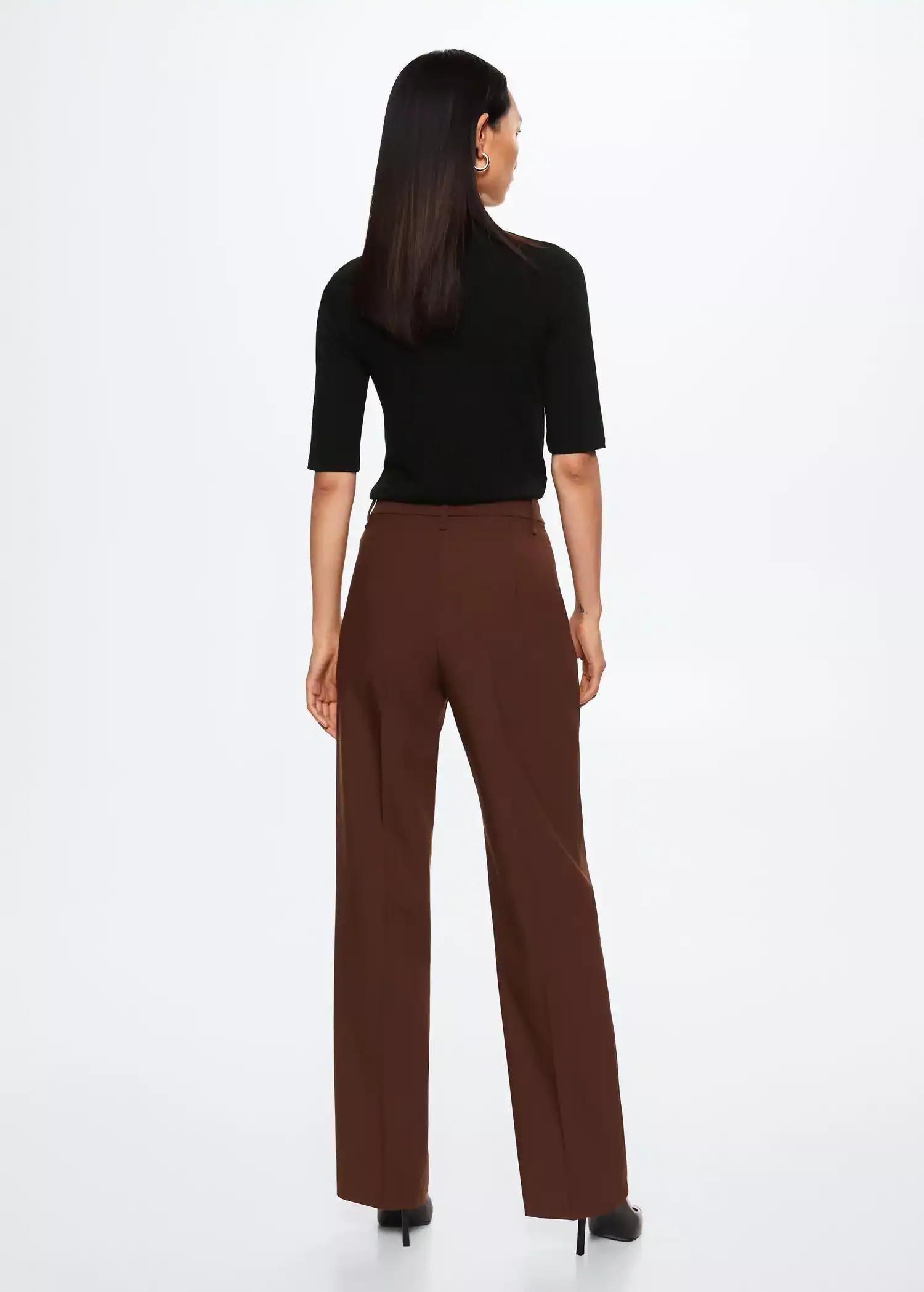 Black Turtle Neck Ribbed T-Shirt, , large image number 5